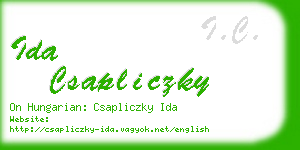 ida csapliczky business card